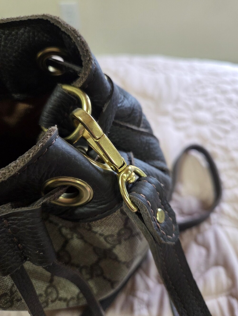 Gucci Monogram Mini Bucket Bag Restored By VBB - Picture 9 of 11